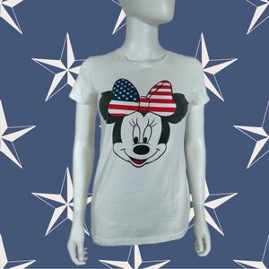 Disney Stars & Stripes Mini Mouse Fitted Short Sleeve Tee